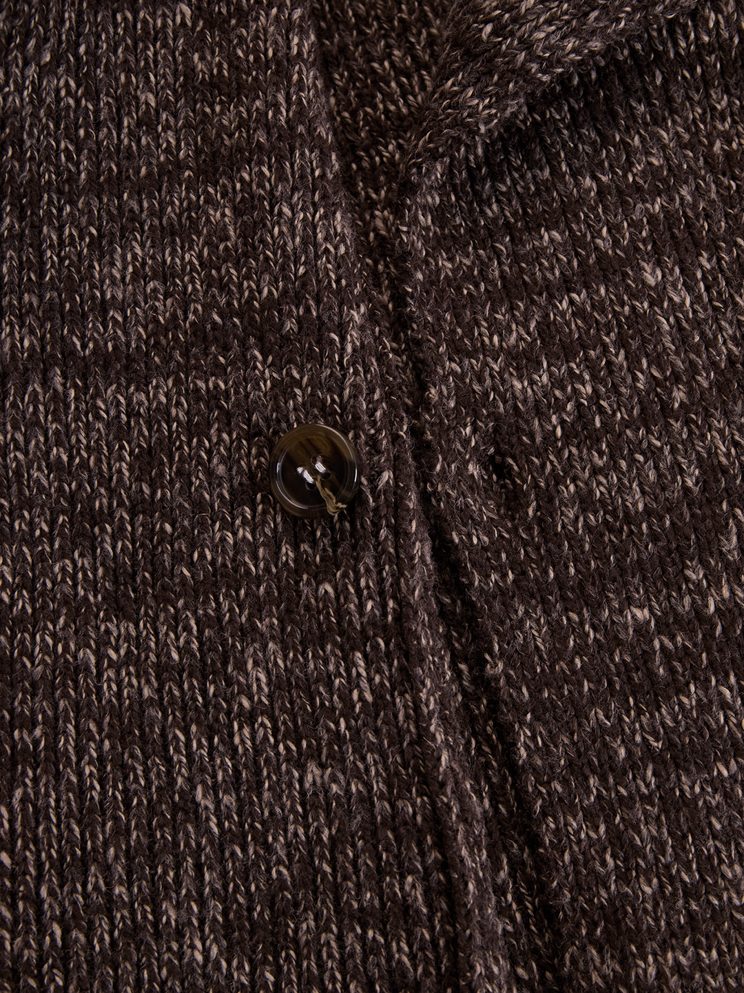 Brown Asymmetrical Zip Ribbed Knit Jacket
