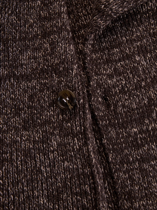 Brown Asymmetrical Zip Ribbed Knit Jacket