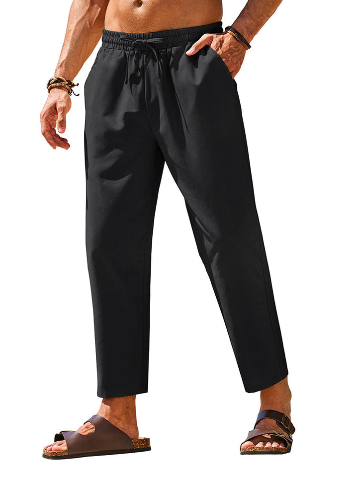 Casual Linen Blend Summer Trousers (US Only)