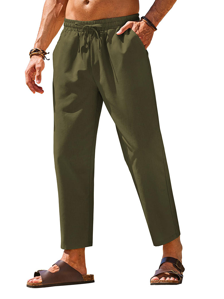 Casual Linen Blend Summer Trousers (US Only)