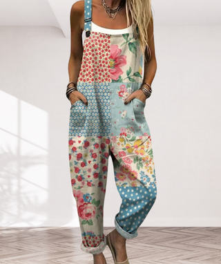 Comfortable Printed Overalls