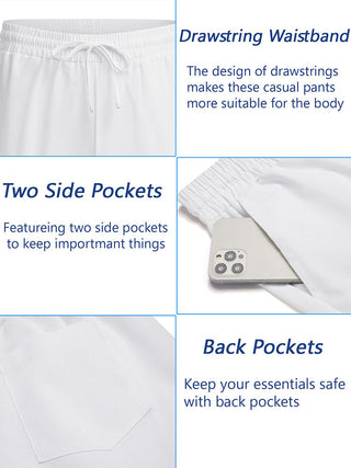 Casual Linen Blend Summer Trousers (US Only)