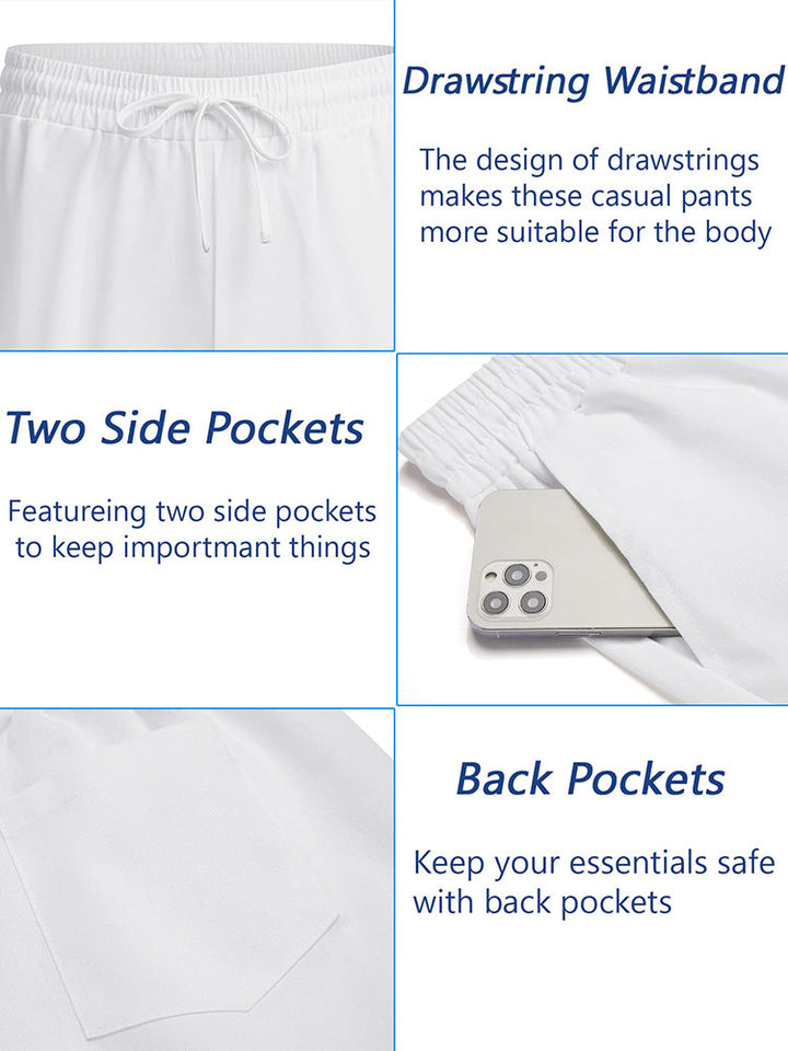 Casual Linen Blend Summer Trousers (US Only)