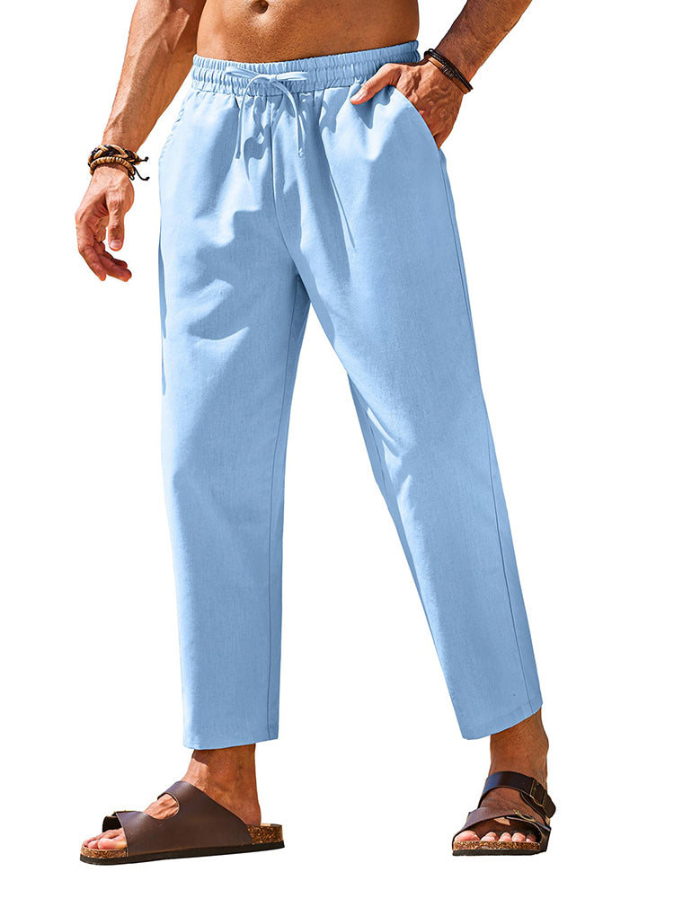 Casual Linen Blend Summer Trousers (US Only)