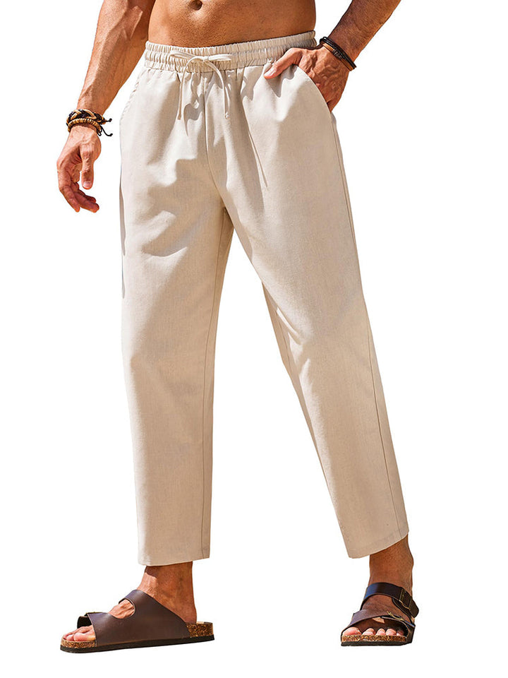 Casual Linen Blend Summer Trousers (US Only)