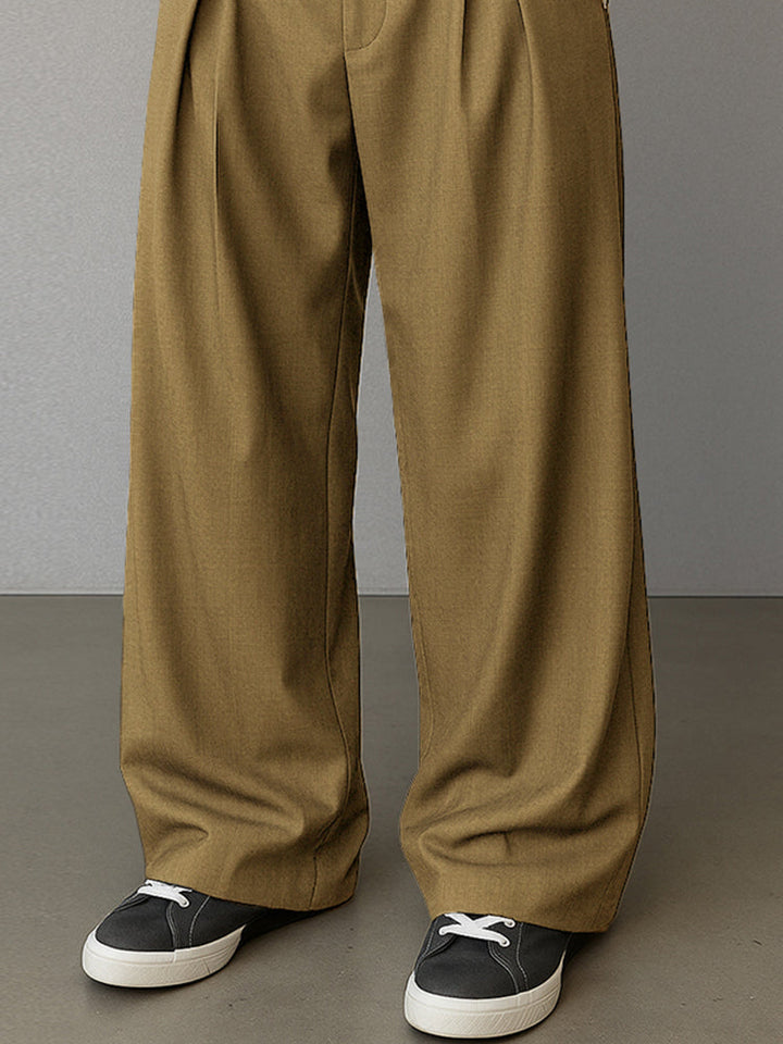 Modern Contrast Trim Straight Cut Pants
