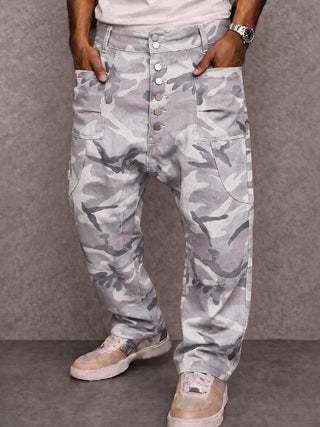 Casual Streetwear 100% Cotton Drop Crotch Pants