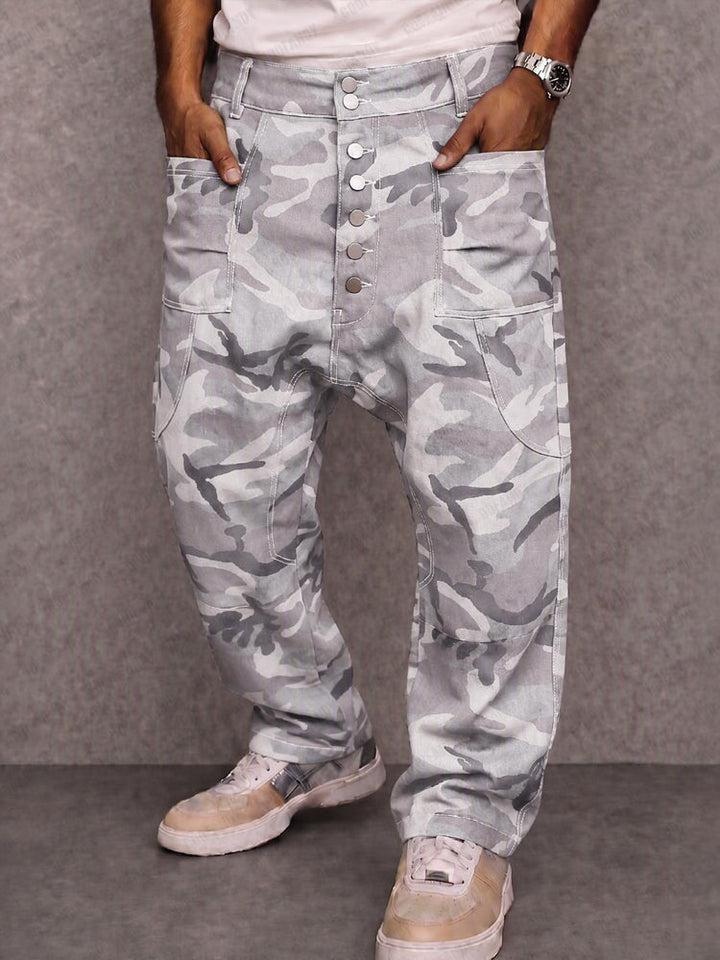 Casual Streetwear 100% Cotton Drop Crotch Pants