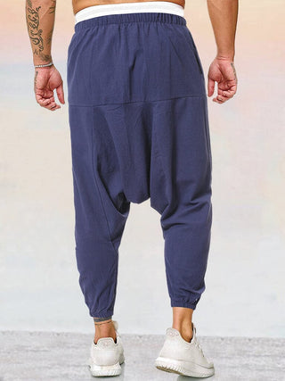 Cotton Linen Solid Color Harem Pants