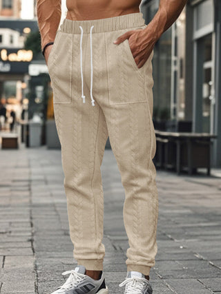 Casual Loose Fit Jacquard Jogging Pants
