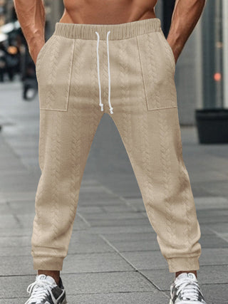 Casual Loose Fit Jacquard Jogging Pants
