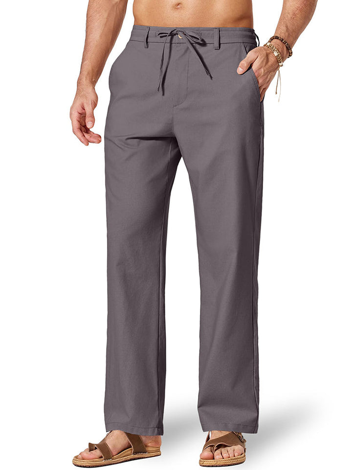 Comfort Lightweight Cotton Linen Drawstring Pants (US Only)