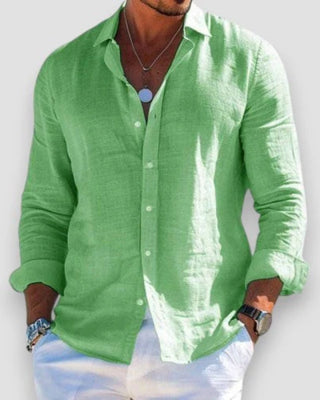 Mason | Men's Relaxed-Fit Lightweight Linen Long-Sleeve Button-Up Shirt